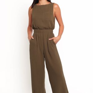 Brenna Cotton Jumpsuit - Olive