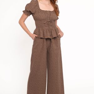 Bridget Jumpsuit - Taupe Purple Floral