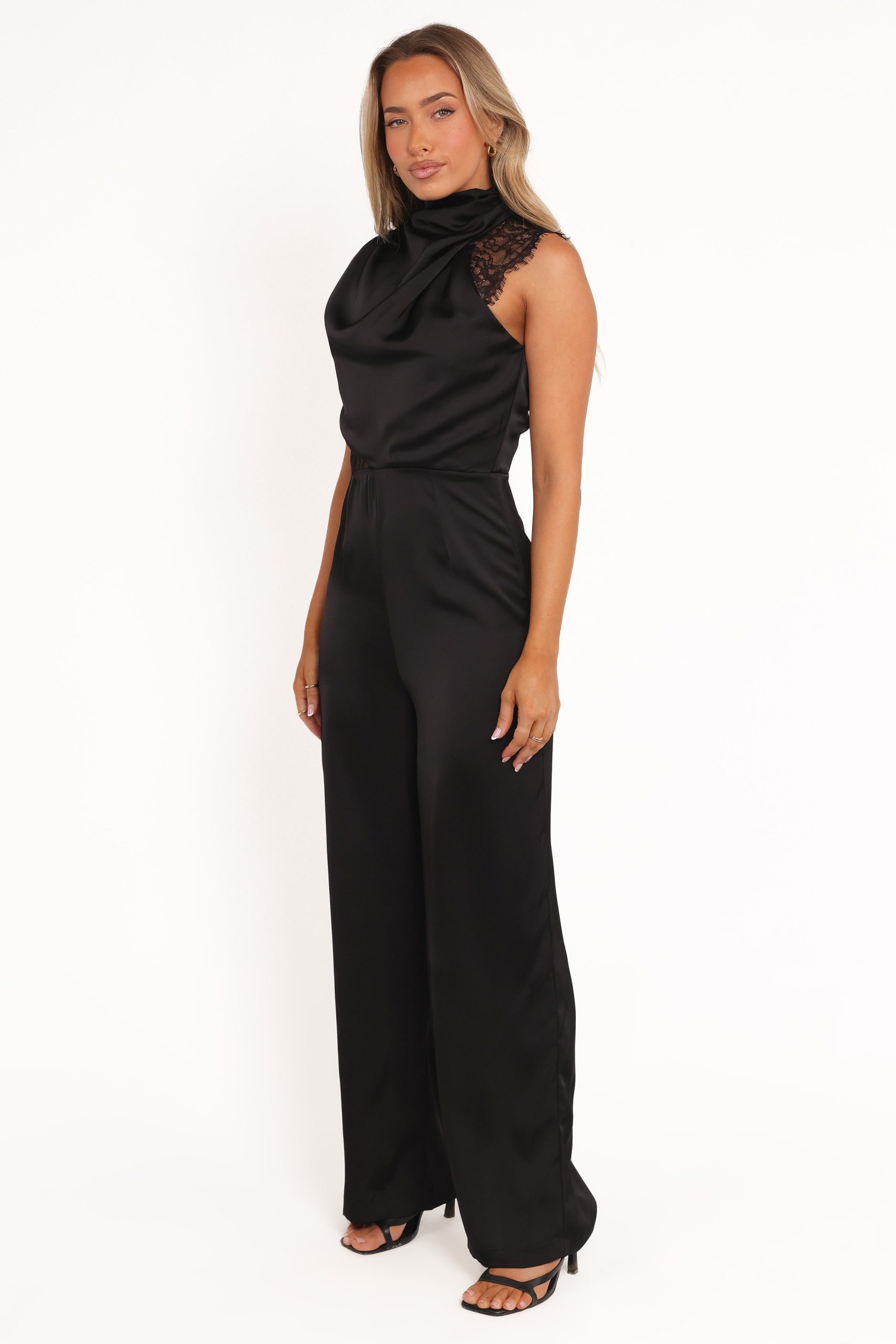 Brinley One Shoulder Jumpsuit - Black - Image 4