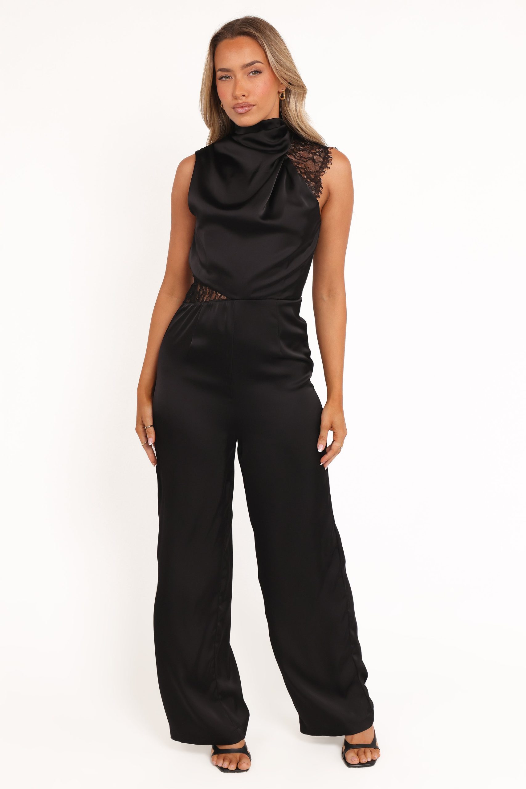 Brinley One Shoulder Jumpsuit - Black - Image 2