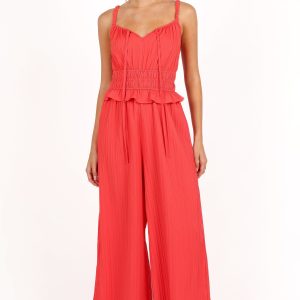 Camry Jumpsuit - Coral Red