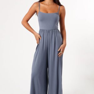 Kameron Knit Jumpsuit - Dusty Blue
