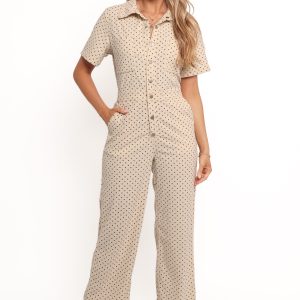 Mikia Jumpsuit - Cream Brown