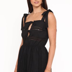 Morena Eyelet Romper - Black