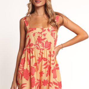 Nani Romper - Red Yellow Paisley Floral