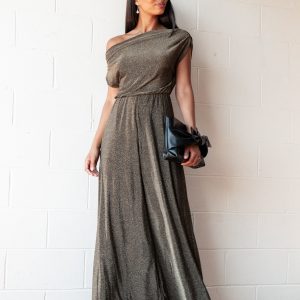 Noelle Jumpsuit - Gold Black