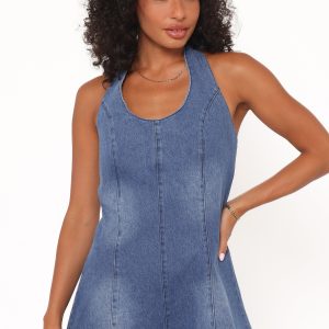 Paityn Denim Romper - Dark Wash