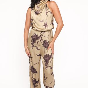 Savannah Jumpsuit - Gold Floral