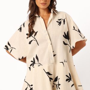 Sebastian Romper - White Black Print