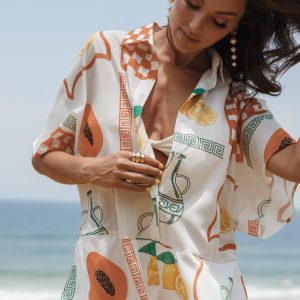 Sebastian Romper - White Orange
