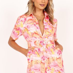 Arianna Romper - Pink Scenic