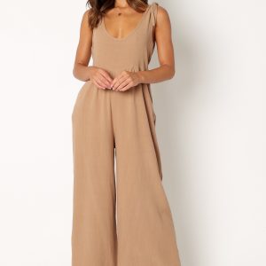 Ayla Linen Jumpsuit - Mocha