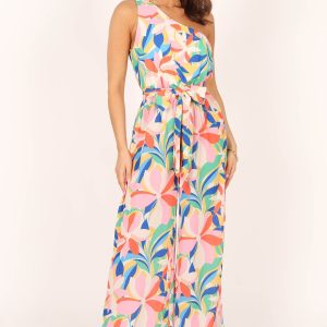 Belinda One Shoulder Jumpsuit - Floral