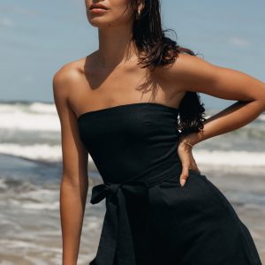 Christie Strapless Romper - Black