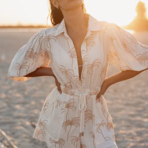 Gina Romper - White Print