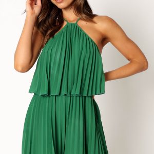 Magnolia Pleat Romper - Green