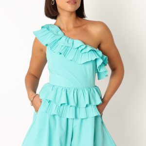Rosewood One Shoulder Romper - Blue