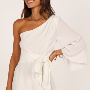 Tien One Sleeve Romper - White
