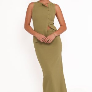 Adeline Two Piece Set - Olive Green