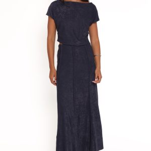 Aria Maxi Skirt Set - Denim Blue