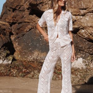 Briony Knit Pant Set - Cream
