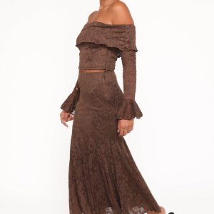 Bromley Lace Skirt Set - Brown