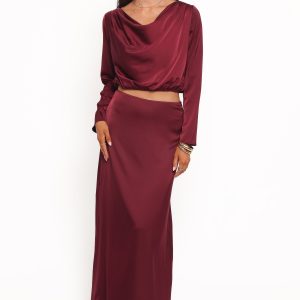 Catherine Skirt Set - Burgundy