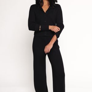 Elliot Knitted Pant Set - Black