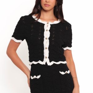 Madalyn Knit Skirt Set - Black
