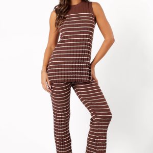 Saralynn Knitted Set - Brown Beige