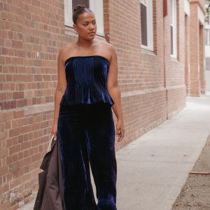Sutton Strapless Pant Set - Midnight Blue Velvet