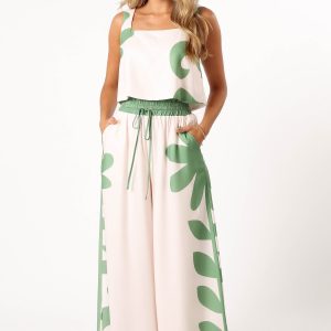 Timothy Pant Set - Beige Green