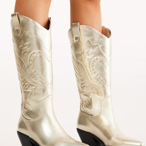 Everlyn Boots - Gold Metallic