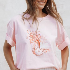 Alanna Cowgirl Club Graphic Tee - Pink
