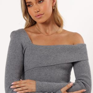 Aleena Knit Top - Grey