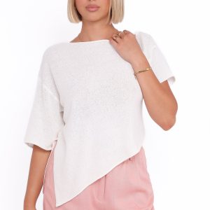 Ardena Boucle Knit Top - Cream