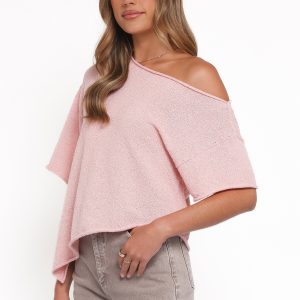 Ardena Boucle Knit Top - Pink