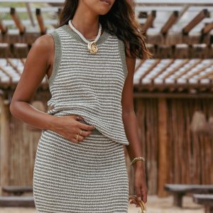 Arella Knit Top - Sage/Cream