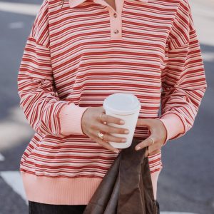 Beau Long Sleeve Jersey Top - Pink Stripe