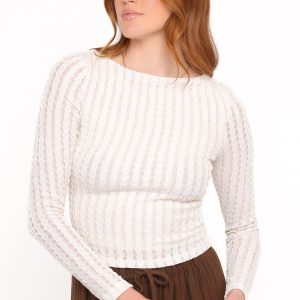Bellatrix Textured Knit Top - Cream
