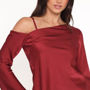 Brisa Off Shoulder Top - Cherry