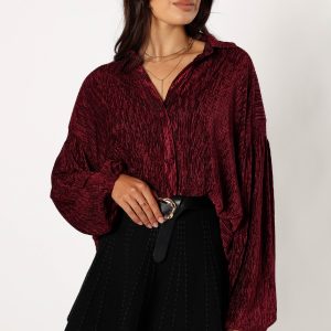 Cadence Long Sleeve Top - Burgundy