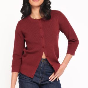 Cataline Button Front Top - Wine