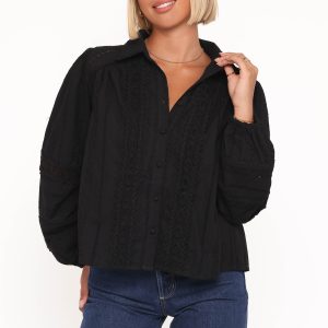 Catania Lace Inset Top - Black