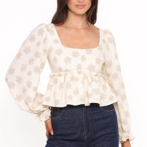 Cielo Top - Sand Beige Floral