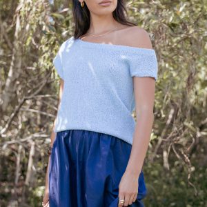 Coco Knit Top - Pale Blue