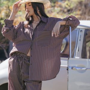 Darya Shirt - Chocolate Stripe