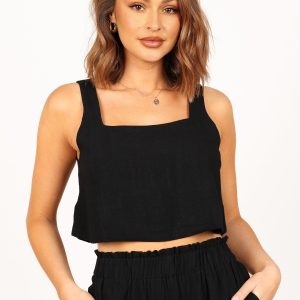 Eleanor Cropped Top - Black