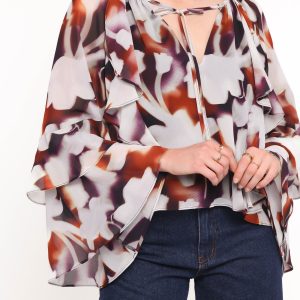 Elinor Top - Blurred Floral