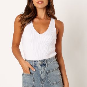 Emily Rib Top - White